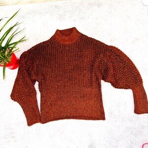 Express sparkle knit ballon sleeves sweater